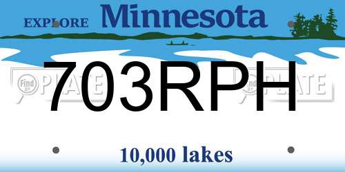 703RPH Minnesota License Plate