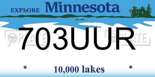 703UUR Minnesota License Plate
