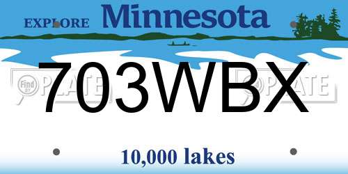 703WBX Minnesota License Plate