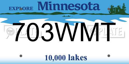 703WMT Minnesota License Plate