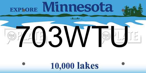 703WTU Minnesota License Plate
