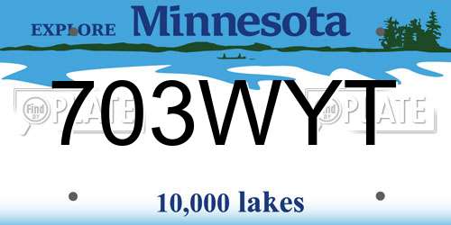 703WYT Minnesota License Plate