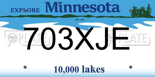 703XJE Minnesota License Plate