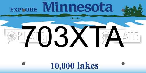 703XTA Minnesota License Plate