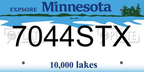 7044STX Minnesota License Plate