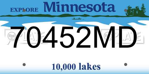 70452MD Minnesota License Plate