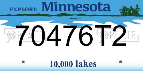 70476T2 Minnesota License Plate
