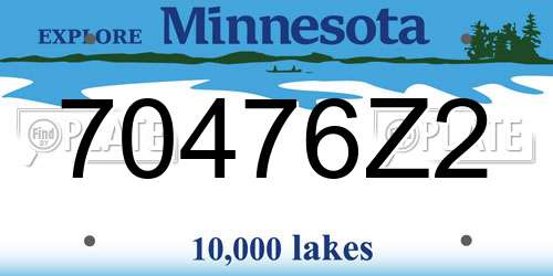 70476Z2 Minnesota License Plate