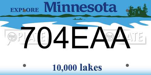 704EAA Minnesota License Plate