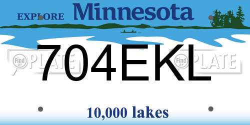 704EKL Minnesota License Plate