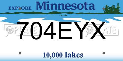 704EYX Minnesota License Plate