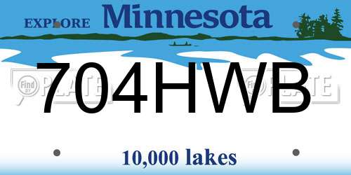 704HWB Minnesota License Plate