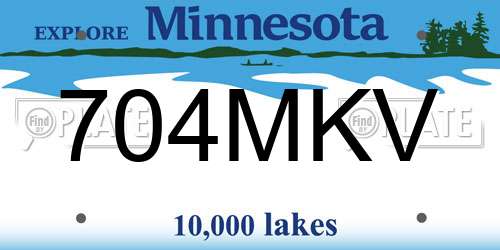 704MKV Minnesota License Plate