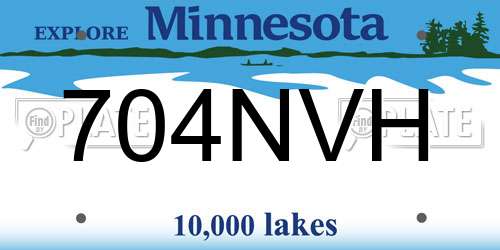 704NVH Minnesota License Plate