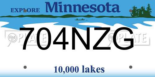 704NZG Minnesota License Plate