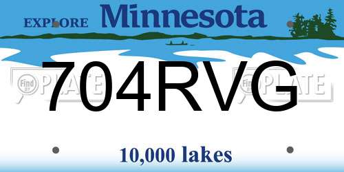704RVG Minnesota License Plate