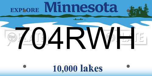 704RWH Minnesota License Plate