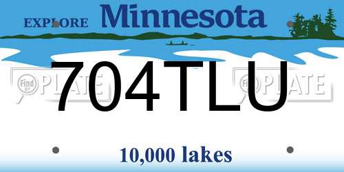 704TLU Minnesota License Plate