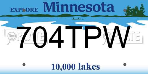 704TPW Minnesota License Plate