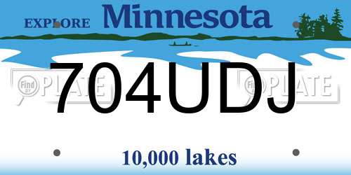 704UDJ Minnesota License Plate