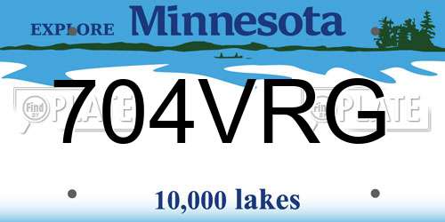 704VRG Minnesota License Plate