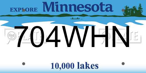 704WHN Minnesota License Plate