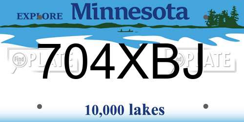 704XBJ Minnesota License Plate