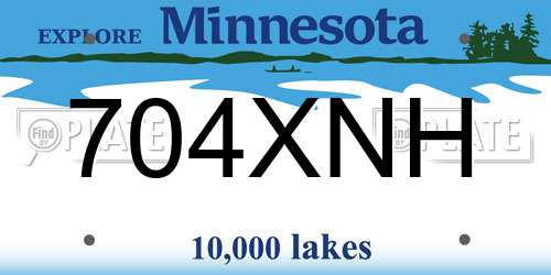 704XNH Minnesota License Plate