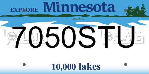 7050STU Minnesota License Plate