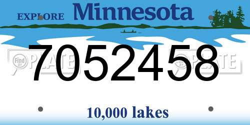 7052458 Minnesota License Plate