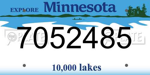 7052485 Minnesota License Plate