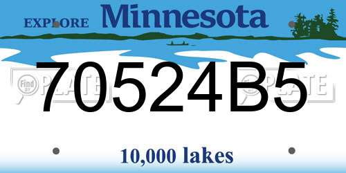 70524B5 Minnesota License Plate