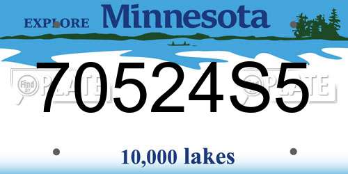 70524S5 Minnesota License Plate