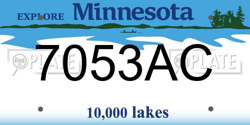 7053AC Minnesota License Plate