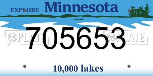 705653 Minnesota License Plate
