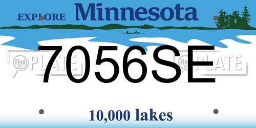 7056SE Minnesota License Plate