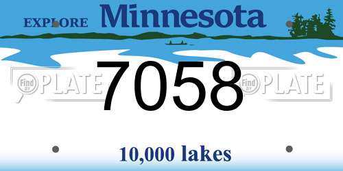 7058 Minnesota License Plate