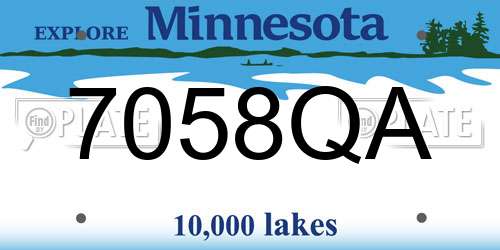 7058QA Minnesota License Plate