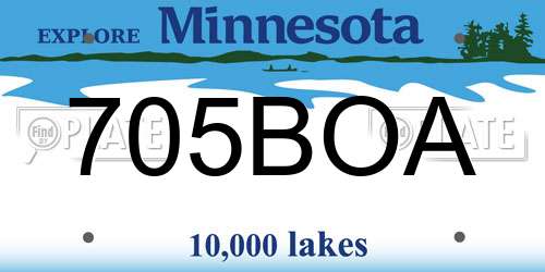 705BOA Minnesota License Plate