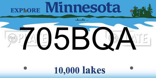 705BQA Minnesota License Plate