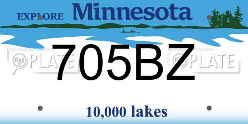 705BZ Minnesota License Plate
