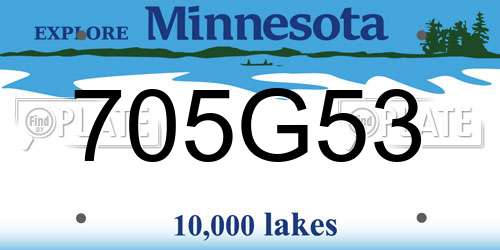 705G53 Minnesota License Plate