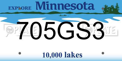 705GS3 Minnesota License Plate