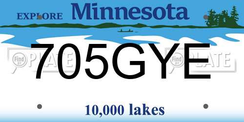 705GYE Minnesota License Plate