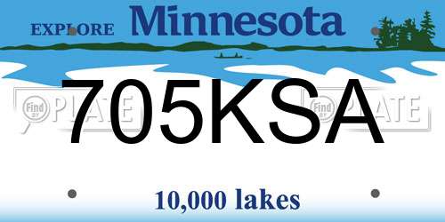 705KSA Minnesota License Plate