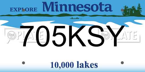 705KSY Minnesota License Plate