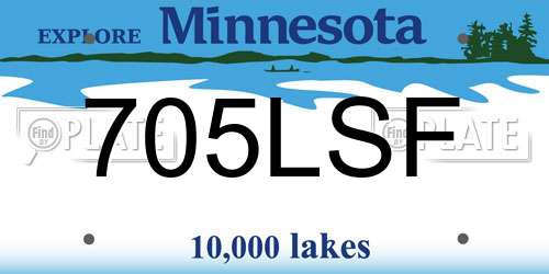 705LSF Minnesota License Plate