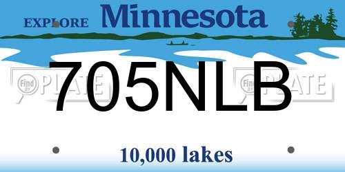 705NLB Minnesota License Plate