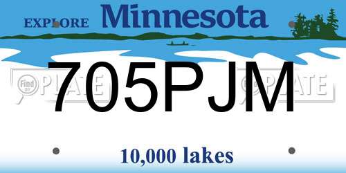 705PJM Minnesota License Plate