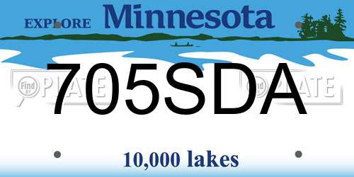 705SDA Minnesota License Plate